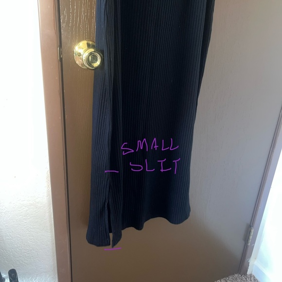 Size XL Mid Shin Black Bodycon Knit Tank Top Dress - Picture 3 of 4